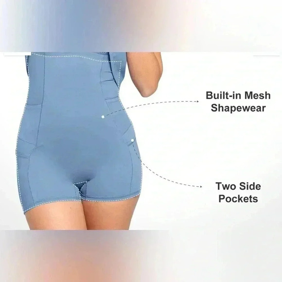 POPILUSH Shapewear Dress Square Neck Workout (pockets on the inner short) - Picture 7 of 9
